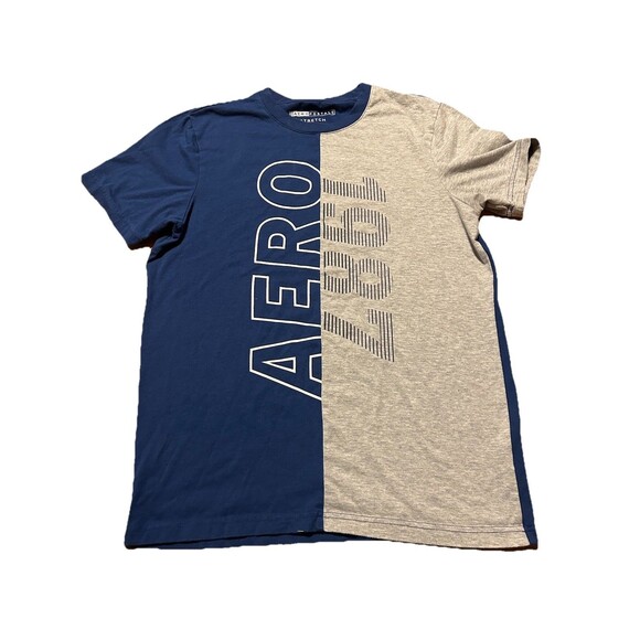 Men’s Aeropostale Short Sleeve Blue Cotton T-Shirt Tag Size Medium - Picture 1 of 4